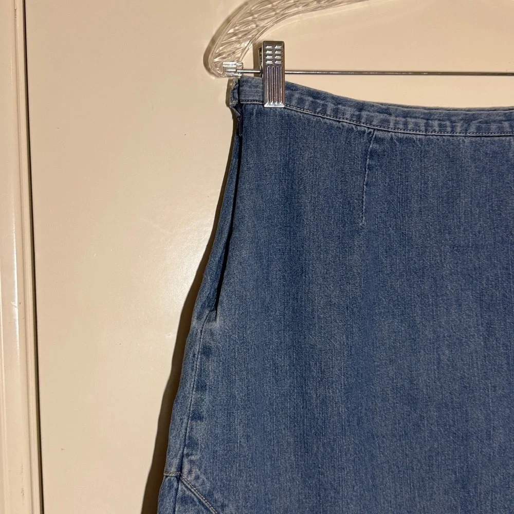 J. Jill Women’s Denim Skirt A-Line 100% Cotton